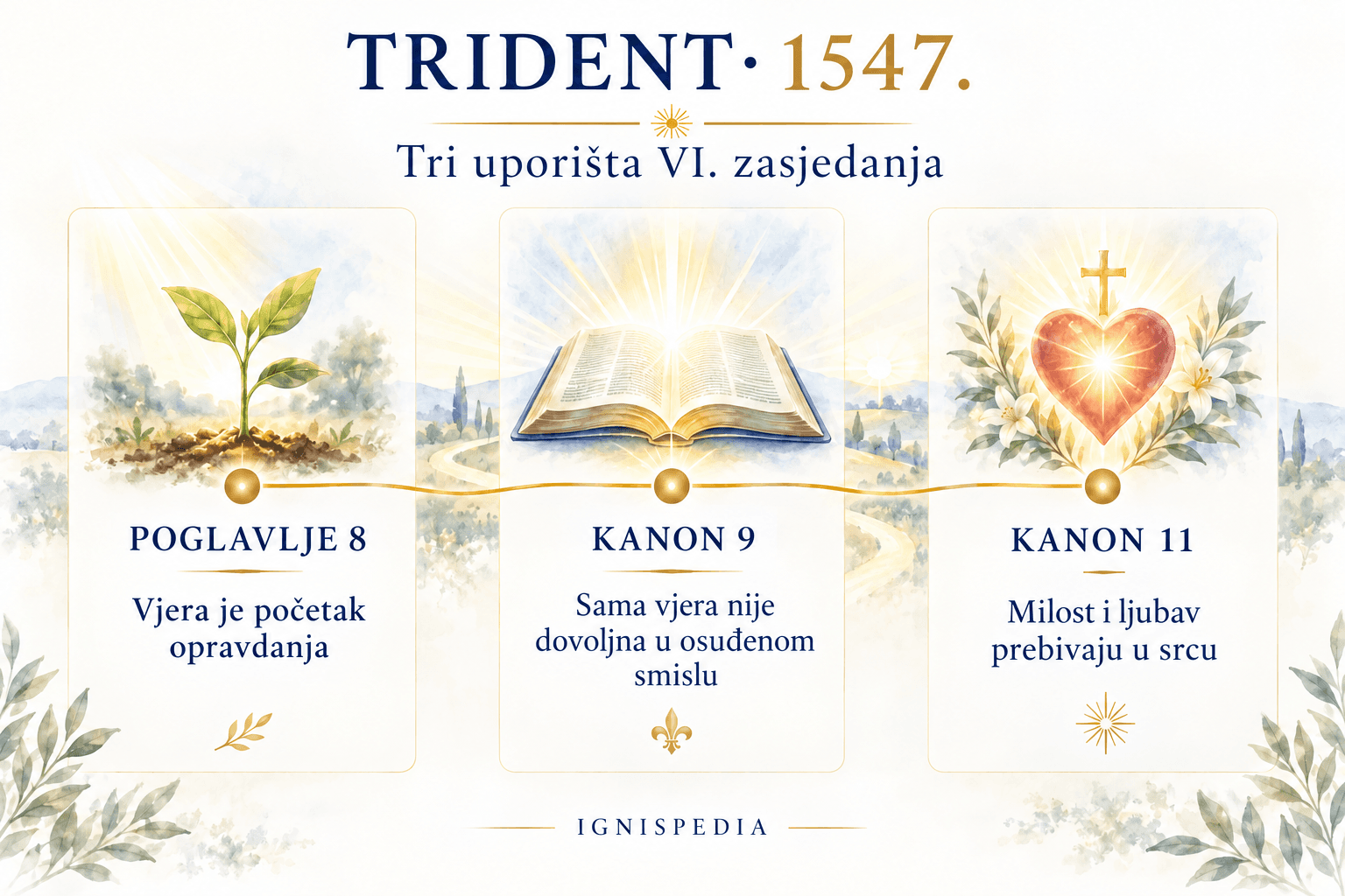 Tri uporišta VI. zasjedanja Tridentskoga sabora: poglavlje 8, kanoni 9 i 11
