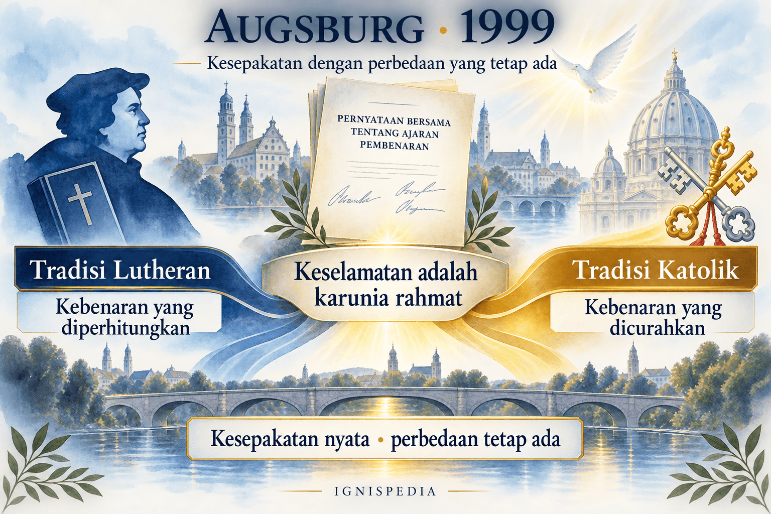Persetujuan Augsburg tahun 1999: keselamatan adalah karunia rahmat, dengan perbedaan doktrinal yang tetap dipertahankan
