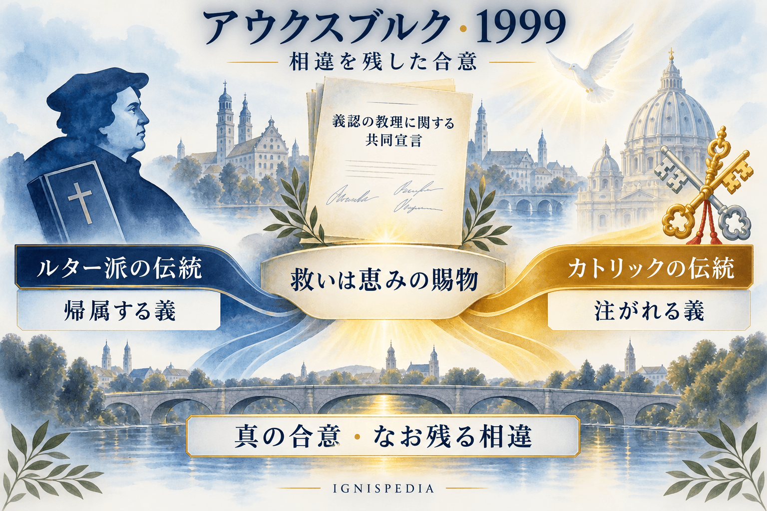 1999年のアウクスブルク合意：救いは恩寵の賜物であり、教義上の相違は維持される
