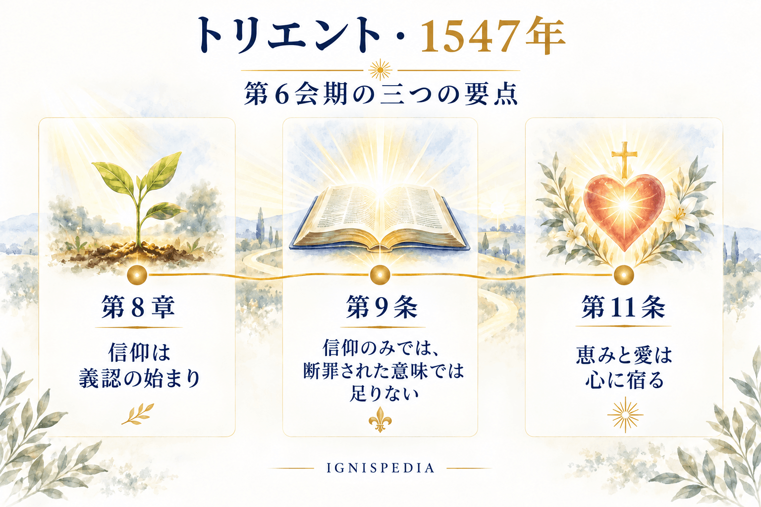 トリエント公会議第6会期の三つの目印：第8章、canon 9、canon 11