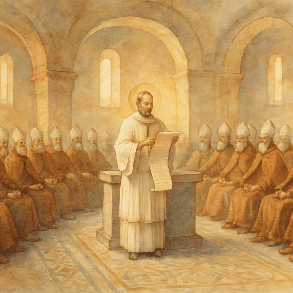 Das Konzil von Orange II. am 3. Juli 529 unter dem Vorsitz des heiligen Caesarius von Arles