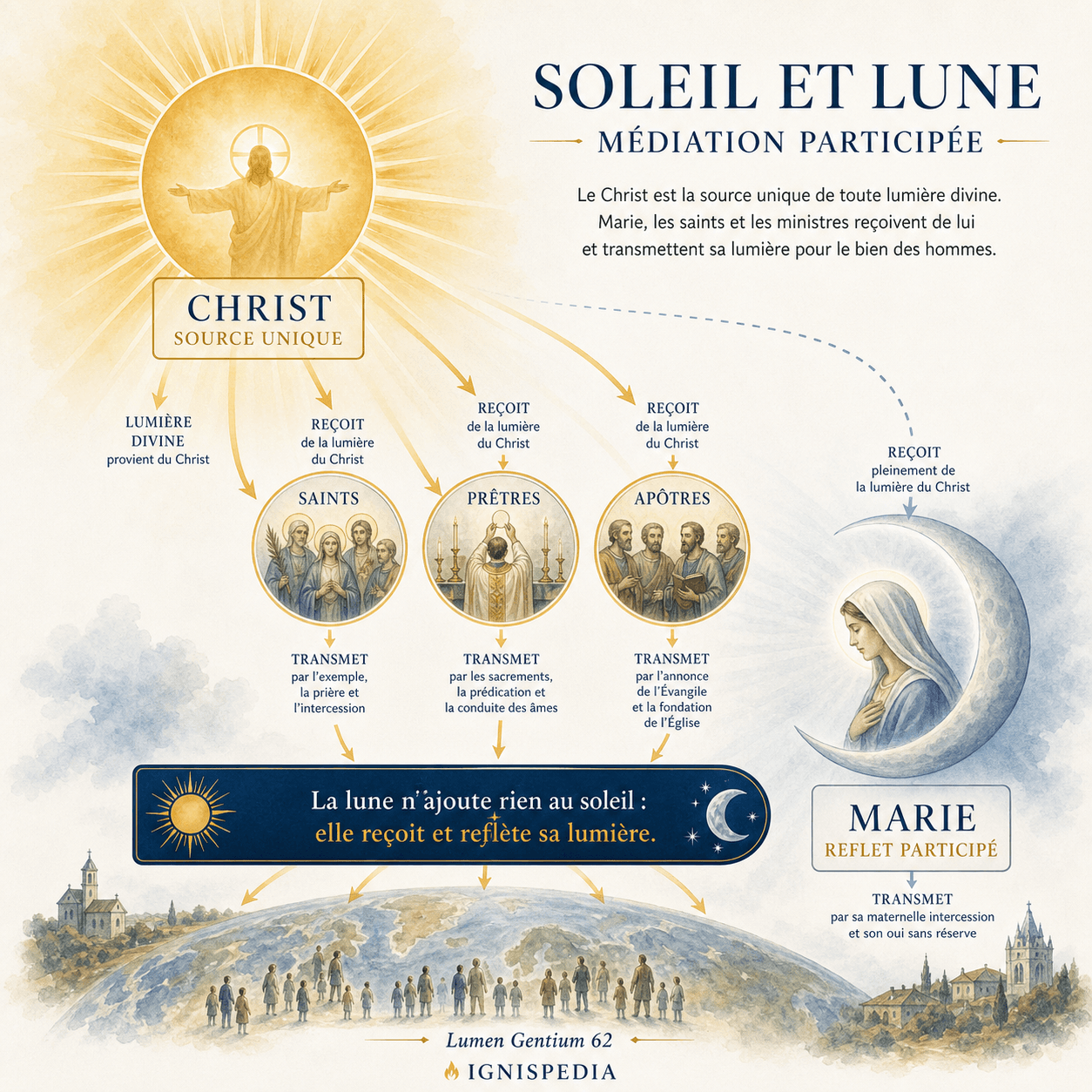 Infographie soleil et lune expliquant la médiation participée