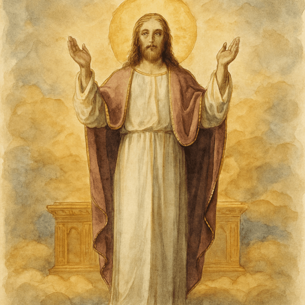 Cristo Sumo Sacerdote eterno, único mediador, intercedendo pelos homens (Hb 7, 25)