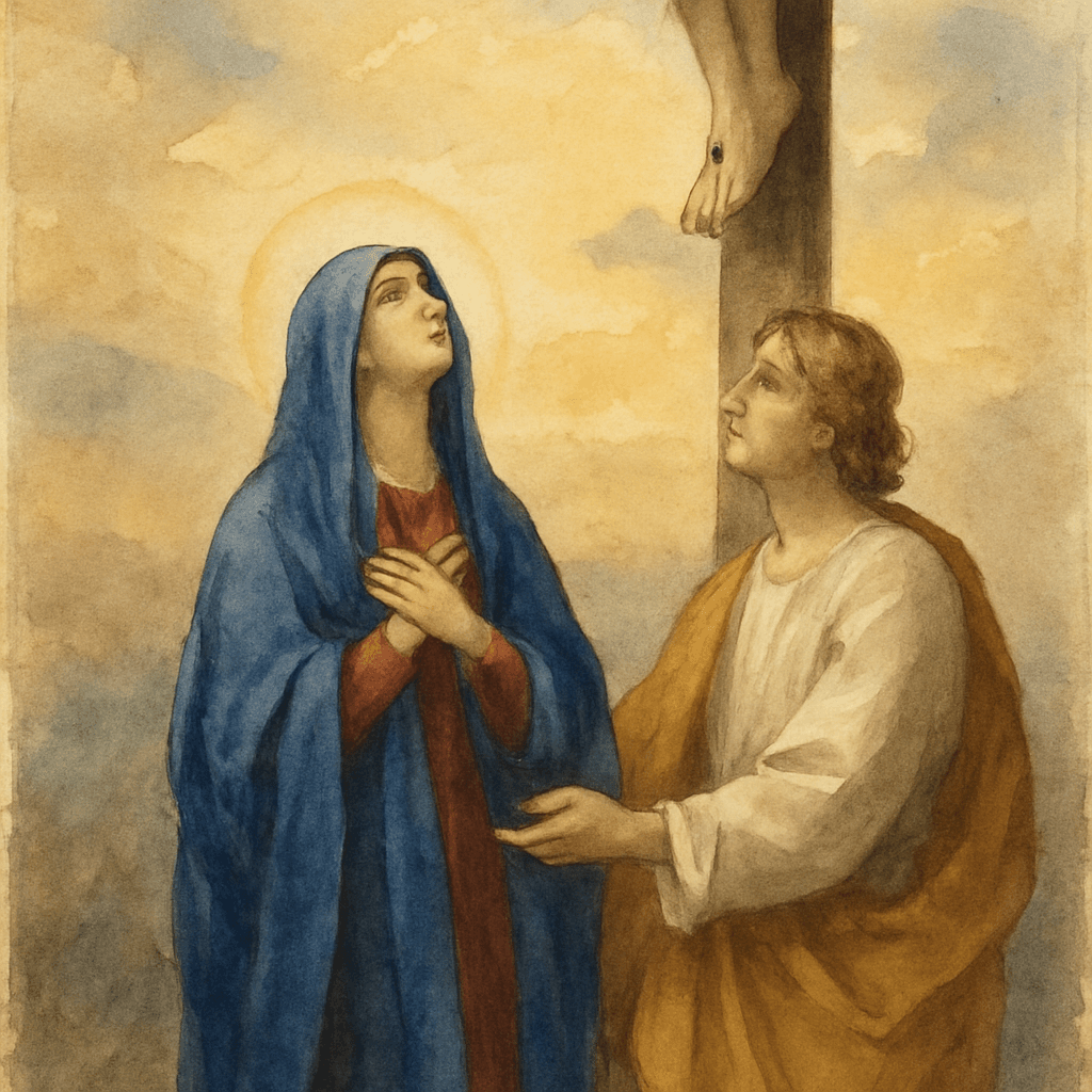 Maria ao pé da Cruz, dada como Mãe mediadora (Jo 19, 25-27)