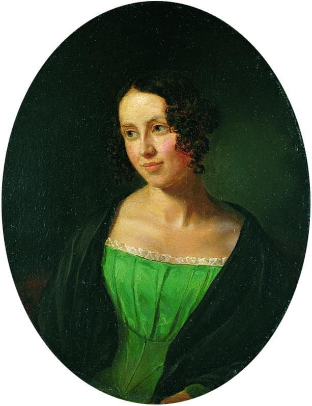 Porträt von Regine Olsen, gemalt von Emil Bærentzen im Jahr 1840.