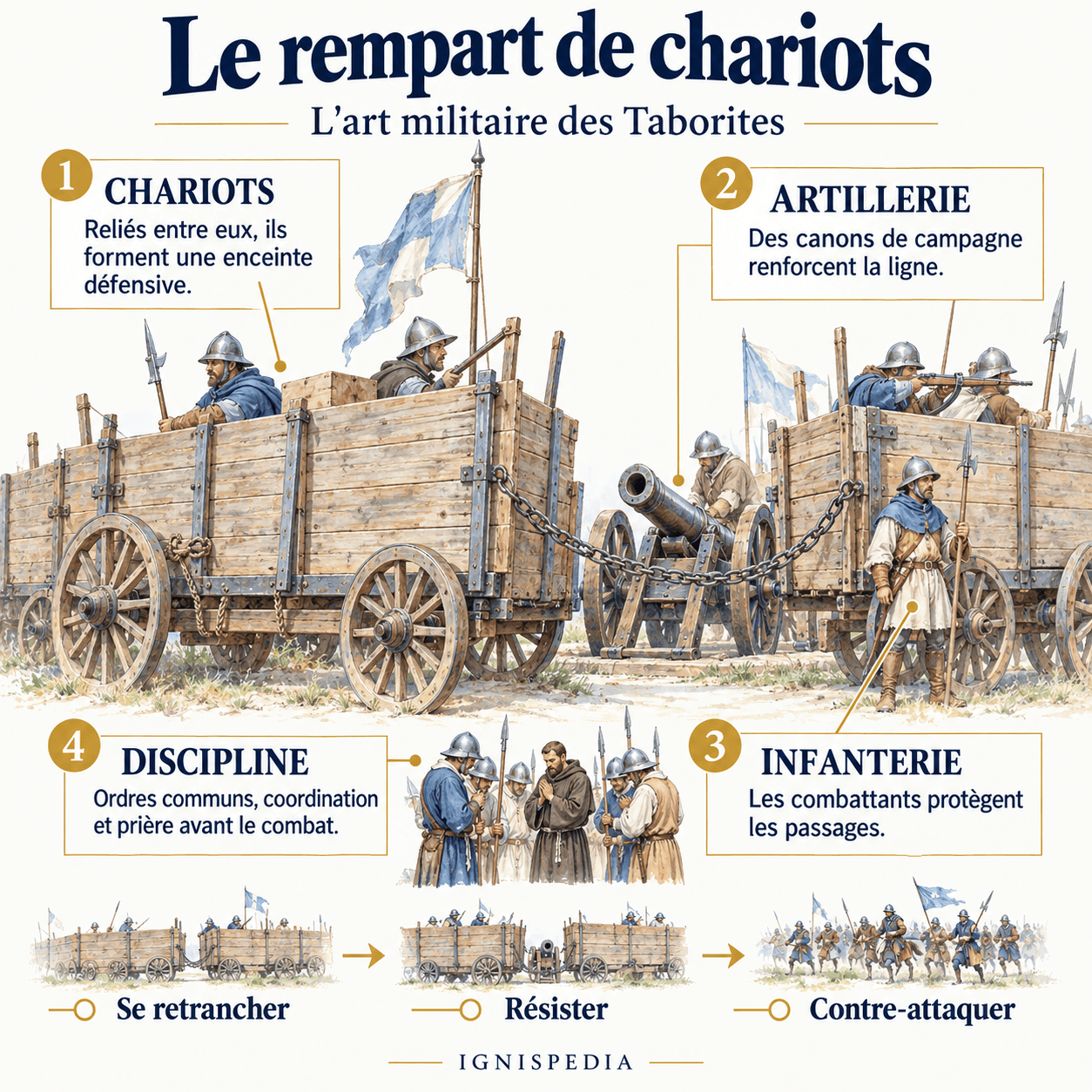 Carri collegati, artiglieria, fanteria e disciplina nel sistema militare taborita