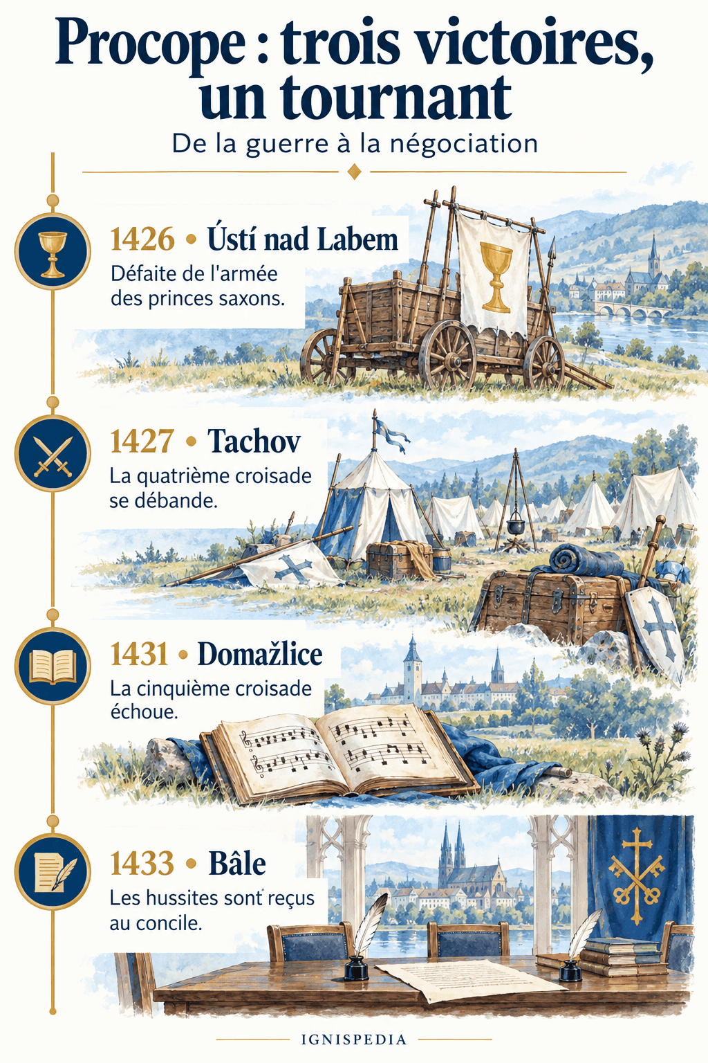 Vittorie di Procopio a Ústí nad Labem, Tachov e Domažlice, poi apertura dei negoziati di Basilea
