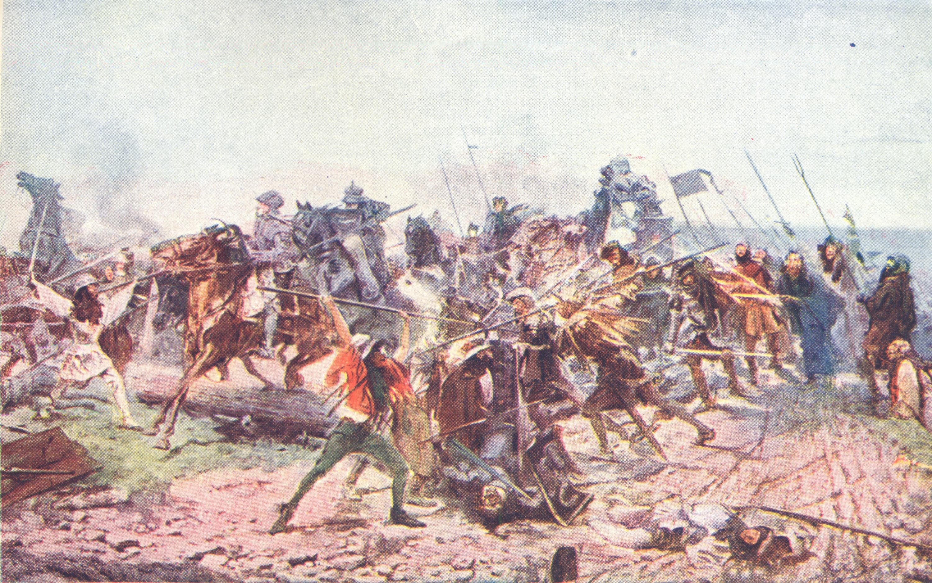 Rappresentazione del XIX secolo che mostra la cavalleria nella battaglia di Lipany