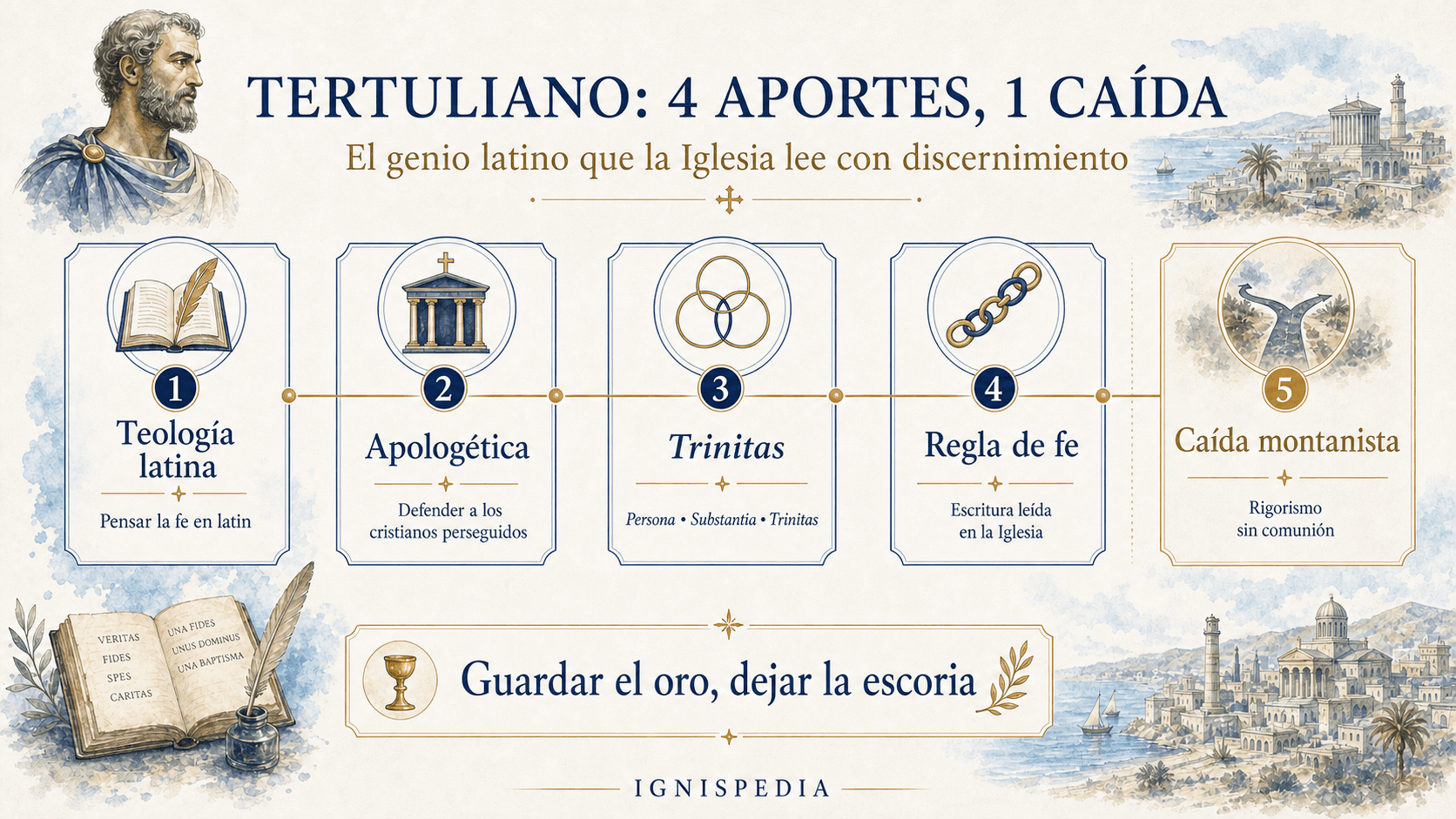 Infografía: Tertuliano, cuatro aportes mayores y una caída