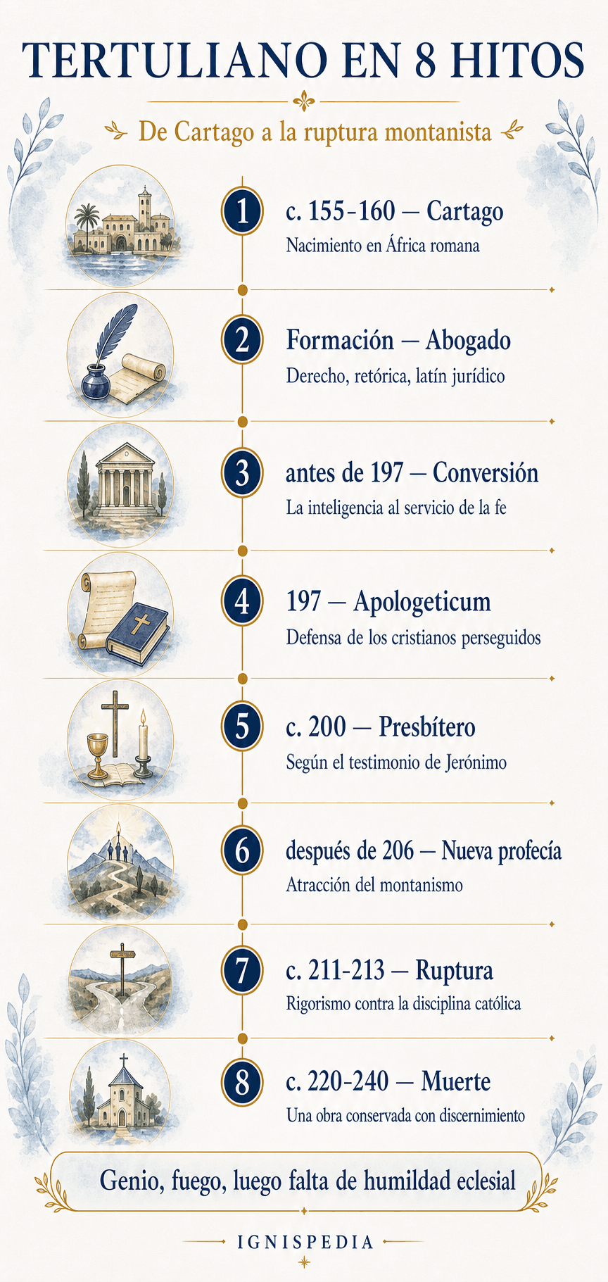 Cronología: Tertuliano en ocho hitos
