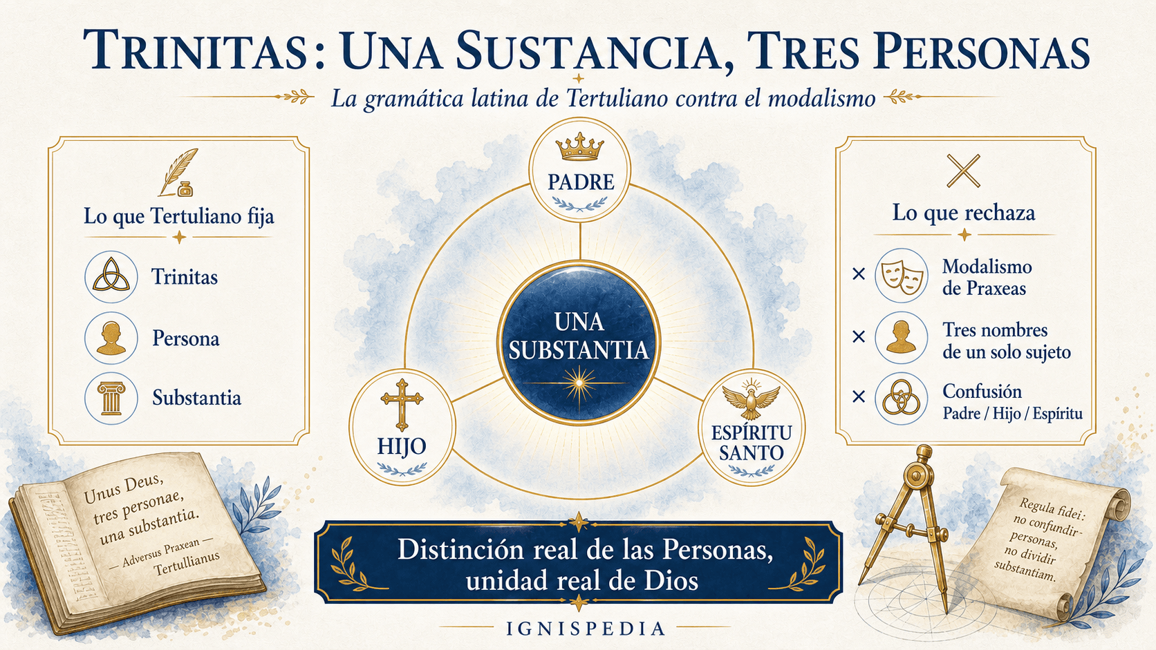 Infografía trinitaria: una sustancia, tres personas