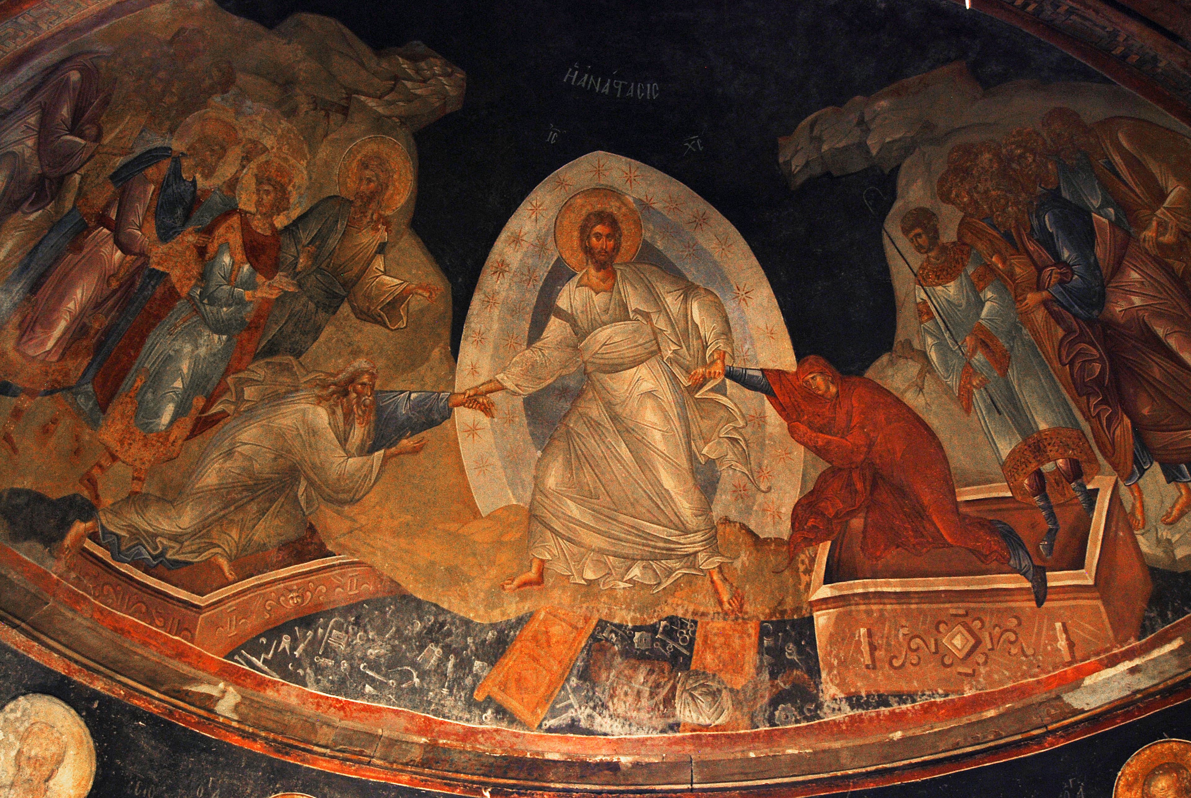 Christus, der Adam und Eva emporhebt, Fresko der Anastasis in Chora