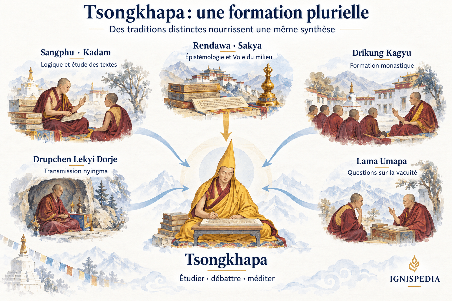 Les traditions et maîtres qui ont formé Tsongkhapa