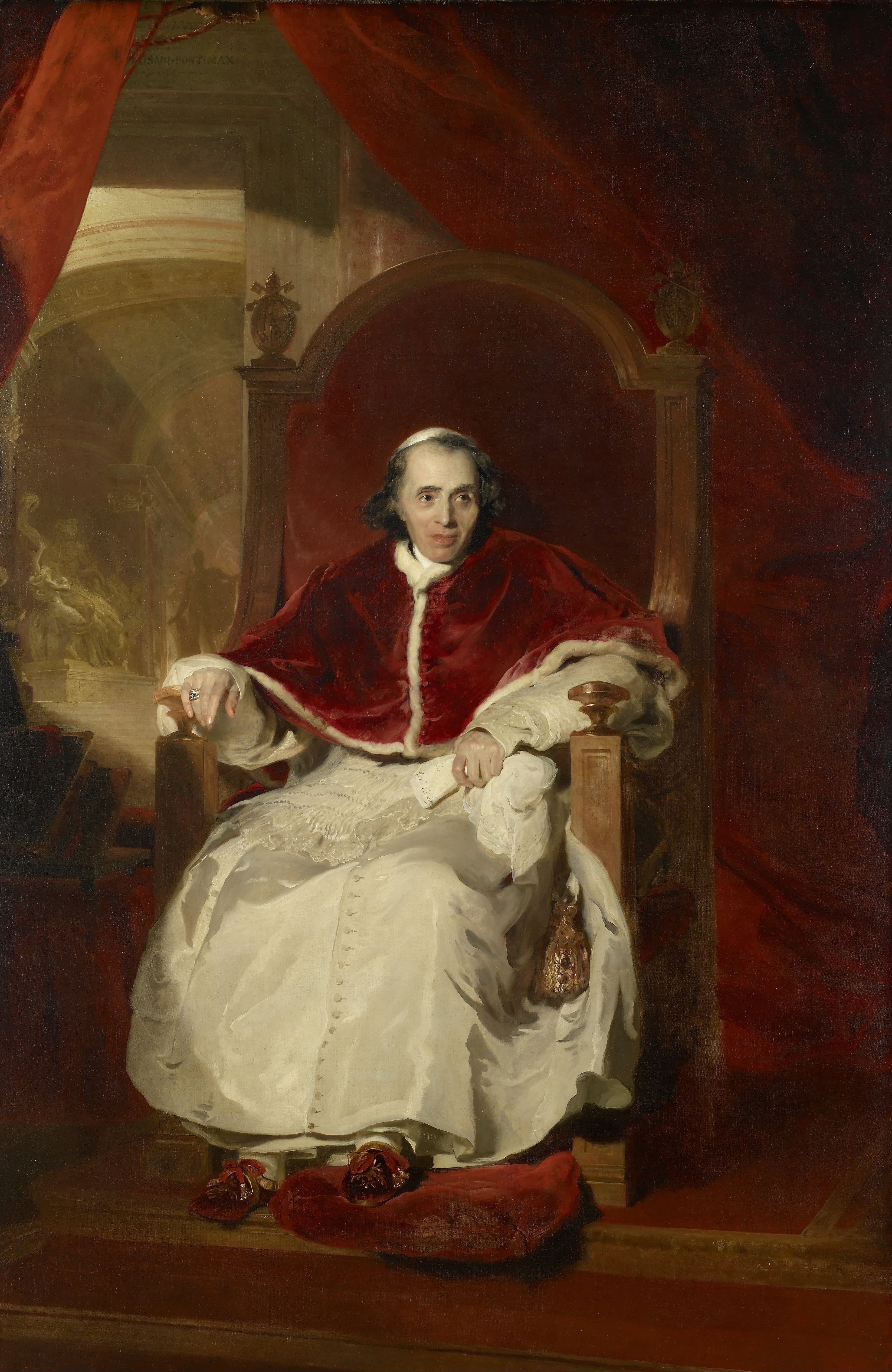 Папа Пий VII, написанный в 1819 году Томасом Лоуренсом после возвращения из наполеоновского плена.