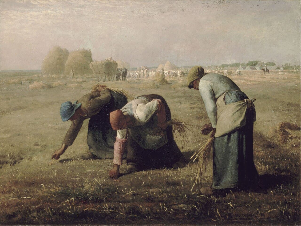 Le spigolatrici di Jean-François Millet, tre contadine al lavoro in un campo di grano al tempo del raccolto
