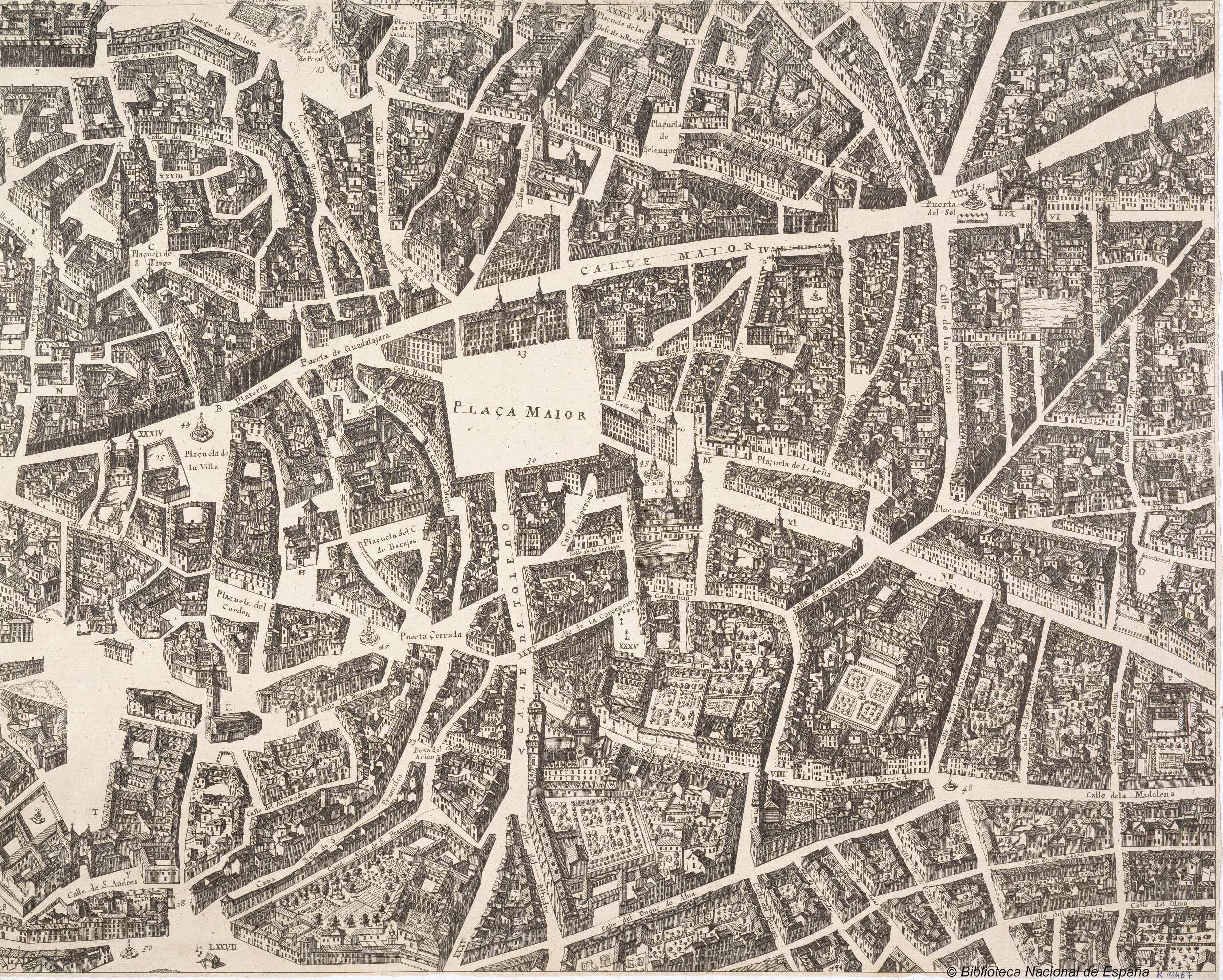 Madryt w 1656 roku, plan panoramiczny Pedra Teixeiry