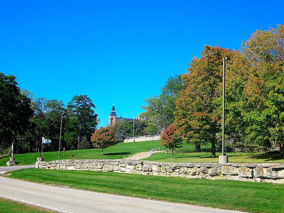 View of the Sinsinawa Mound buildings photographed in 2013