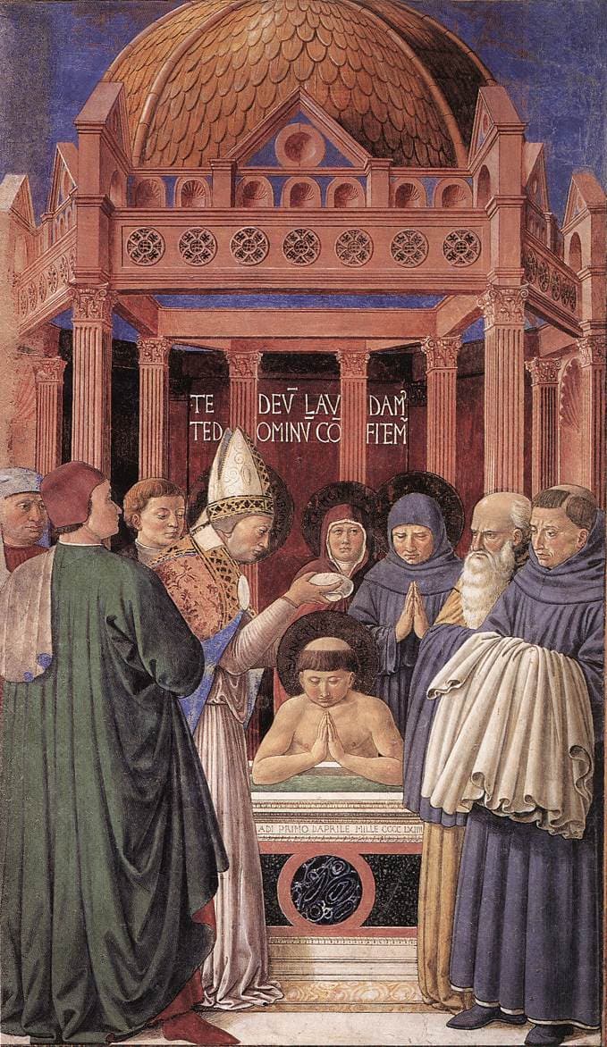 Benozzo Gozzoli, o batismo de santo Agostinho por santo Ambrósio