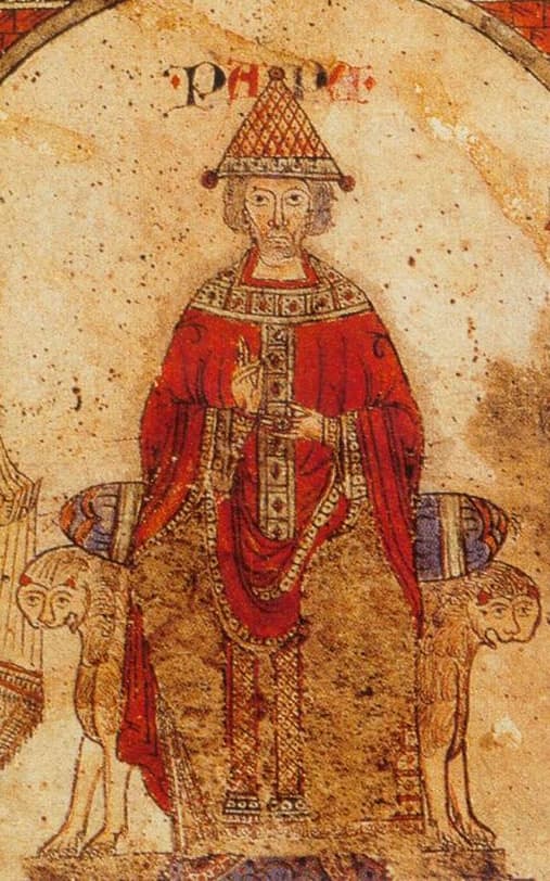 Miniatura de Exultet do sul de Itália, cerca de 1087: o papa Gregório VII