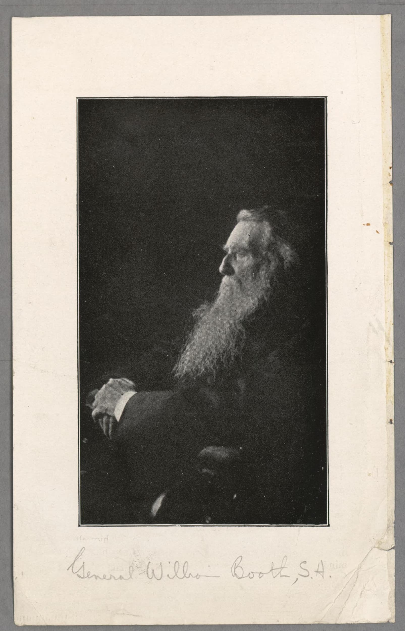 Fotomechanisches Porträt von William Booth in der Uniform des Generals der Heilsarmee, um 1910.