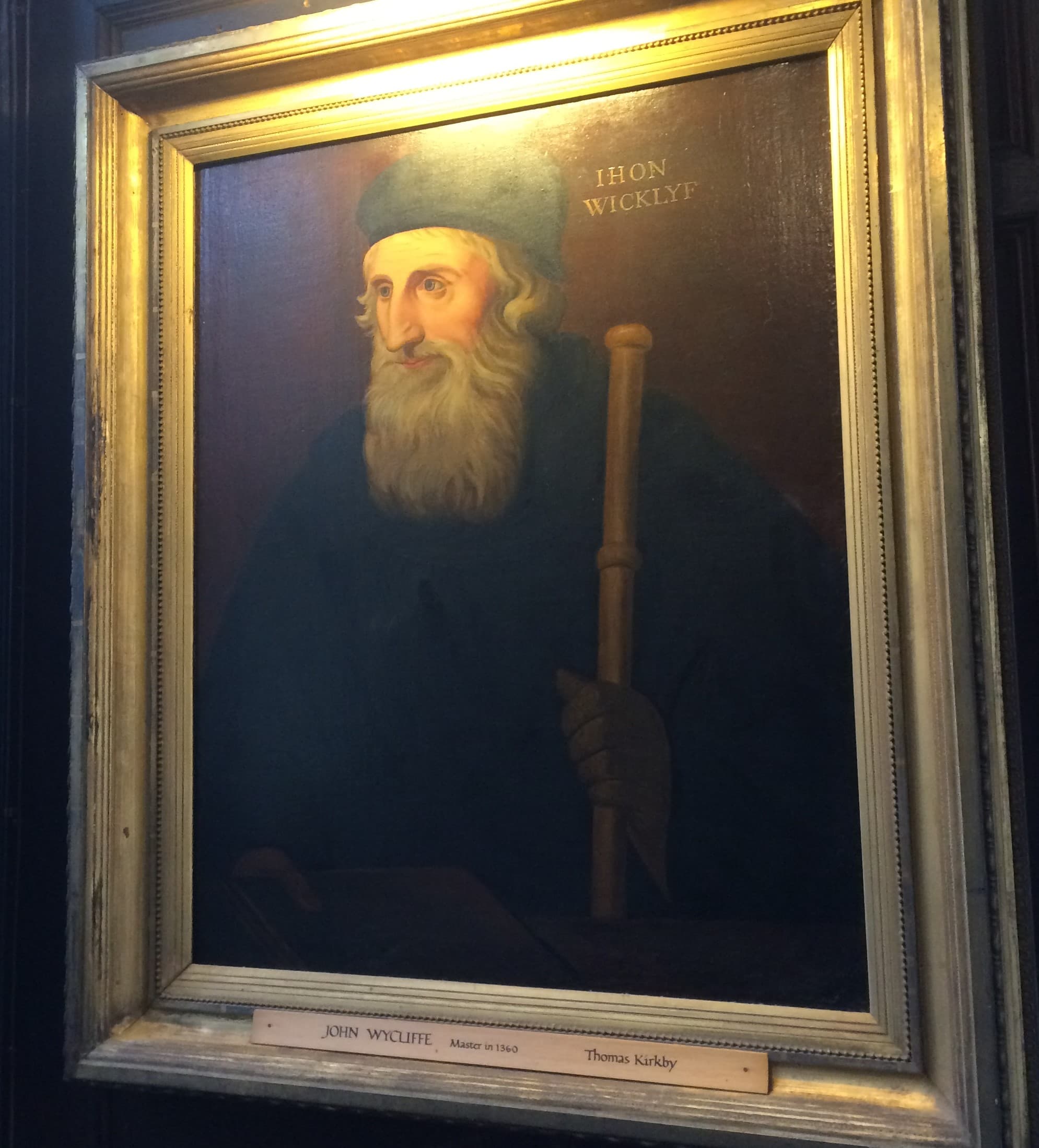 Pośmiertny portret Johna Wyclifa pędzla Thomasa Kirkby'ego, przechowywany w Balliol College