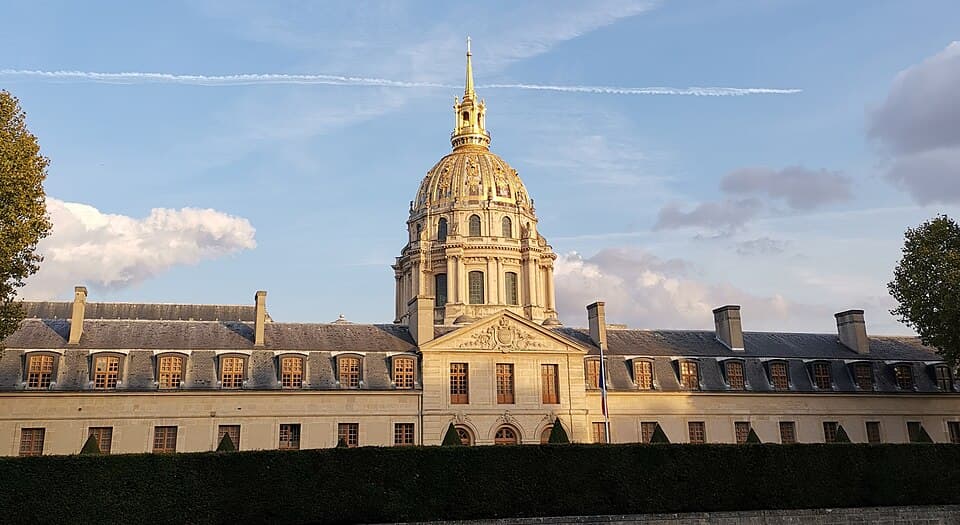 Western façade of the Hôtel des Invalides in Paris.