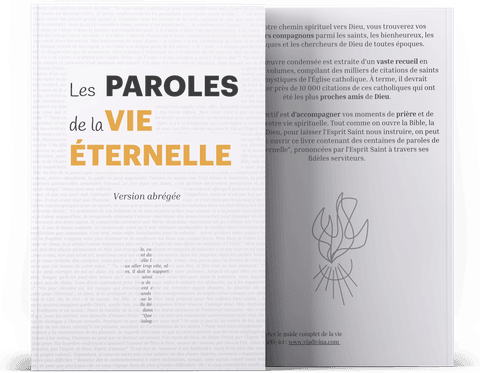 Obálka a zadní strana knihy „Les Paroles de la vie éternelle“ (Slova věčného života)